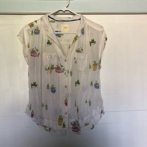 Anthropologie cactus shirt by Maeve